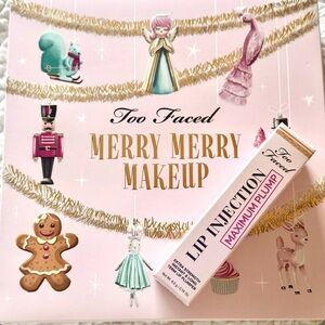 Too Faced Huge Merry Merry Makeup Palette with Lip Injection $80 retail